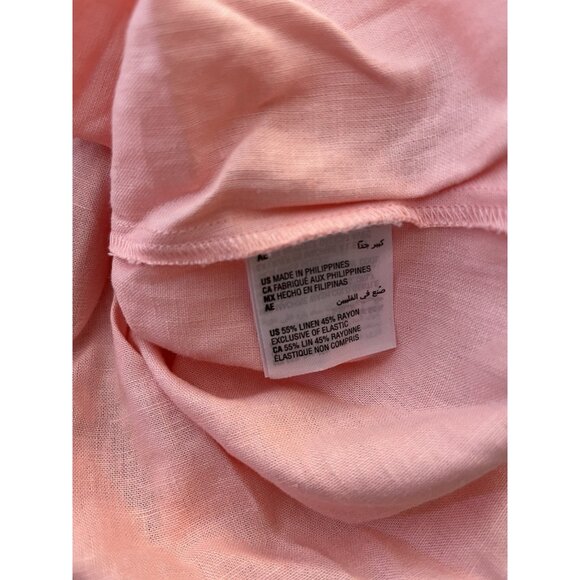 Ladies XL Sleep Set Pink Tank Cami & Shorts Pajamas Linen Blend Pul On NWT - Picture 9 of 9